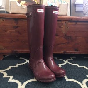 Hunter Original Tall Maroon Rain Boots
